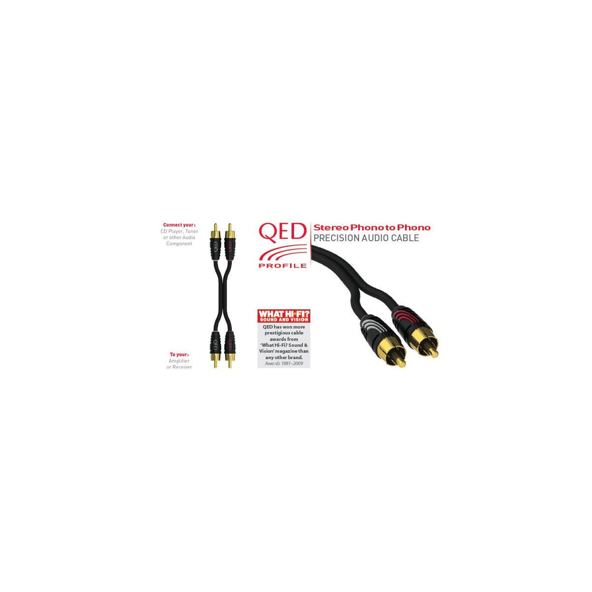 QED PROFILE Špičkový stereo kabel [2x RCA M - 2x RCA M]