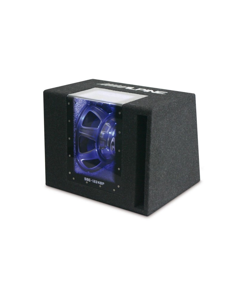ALPINE SBG-1224BP Subwoofer instalovaný v boxu