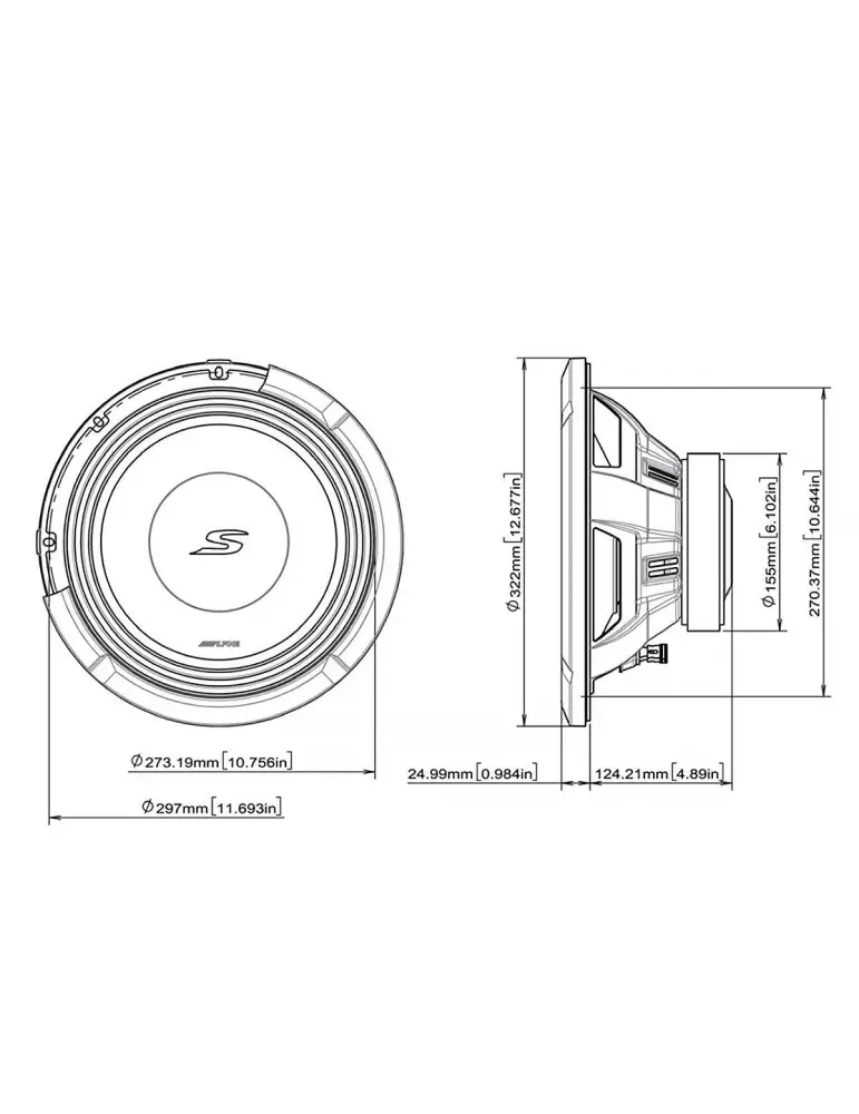 ALPINE S2-W12D2 Dvoucívkový subwoofer (2 Ω) 12" / 30 cm